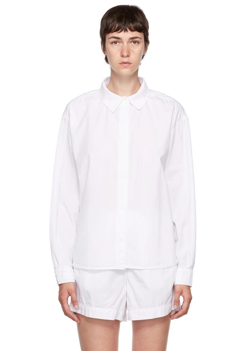 COTTON CITIZEN White Santorini Shirt  SSENSE Fall Outfits Julie Pelipas Minimalist Black Office Wardrobe