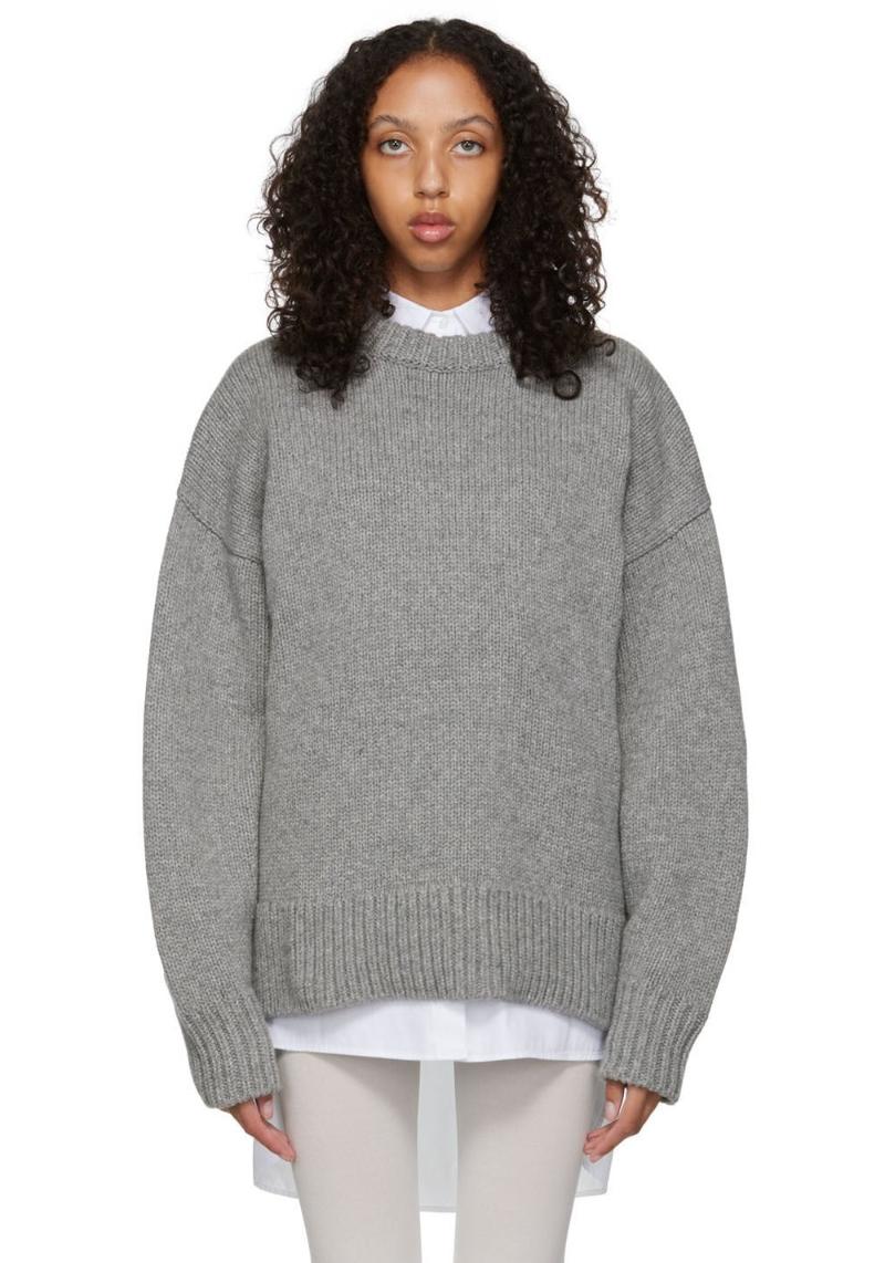 Casual Mid-Season Outfits The Row Gray Ophelia Sweater  SSENSE